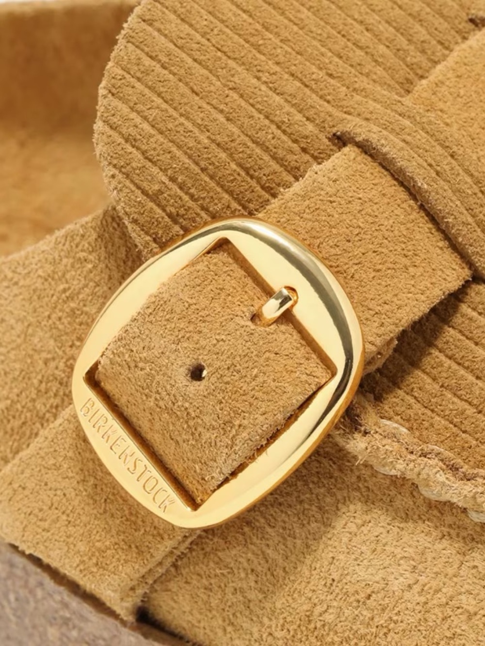Birkenstock Buckley Suede Slip-On clog with Gold Buckle in wheat NWT 39 - Picture 2 of 14